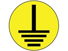 Earth symbol label (black on yellow)