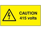 Caution 415 volts label.