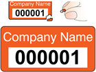 Assetmark destructible serial number label (text on colour), 12mm x 25mm