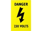 Danger 230 volts label