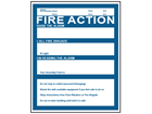 Fire action notice safety sign.