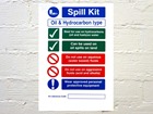 Oil spill kit sign.