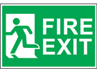 Fire exit, symbol facing left safety sign.