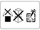 Do not roll, do not stack, do not damage barrier layer packaging symbol label