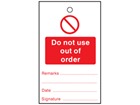 Do not use out of order tag.