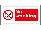 No smoking text and symbol sign.