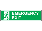 Emergency exit, symbol facing right safety sign.