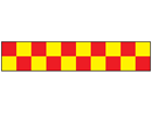 Reflective tape, red and yellow check