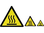 Hot surface warning symbol label.