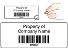 Scanmark destructible barcode label (black text), 19mm x 50mm