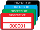 Property asset label, numbered, self laminating