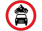 No motor vehicles sign