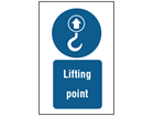 Lifting point symbol and text safety sign.