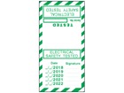 Electrical safety tested, tested date cable wrap label.