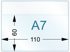 Document pocket, A7 horizontal, with self adhesive fixing