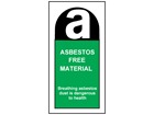 Asbestos free safety label.