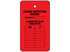 Ladder inspection record tag.