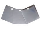 Blank stainless steel square metal tags.