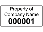 Assetmark+ serial number label (black text), 19mm x 38mm