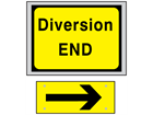 Diversion end roll up road sign