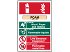 Foam fire extinguisher sign