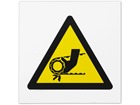 Drive belt hazard symbol safety sign.