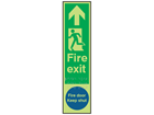 Fire exit, running man left, fire door keep shut fingerplate photoluminescent sign.