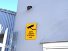 CCTV cameras in 24 hour use sign