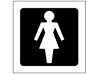 Ladies toilet symbol sign.