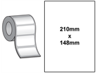 Thermal transfer labels, self adhesive paper, 210mm x 148mm.