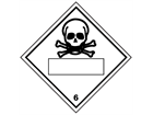 Toxic, class 6, hazard diamond label (with write on panel)