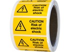 Caution risk of electric shock label.