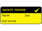 Safety tested label equipment label.