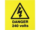 Danger 240 volts label