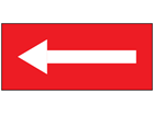 Safety and floor direction tapes, white arrow on red.