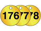 Brass valve tags, numbered 176-200