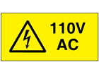 110V AC Electrical warning label