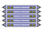 Sodium hydroxide flow marker label.