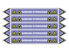 Sodium hydroxide flow marker label.