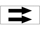 Arrow pipeline identification tape.