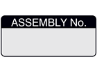 Assembly number aluminium foil labels.