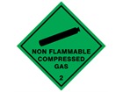 Non flammable compressed gas, class 2, hazard diamond label