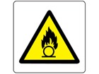 Caution risk of oxidising symbol label.