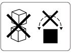 Do not stack, do not roll packaging symbol label