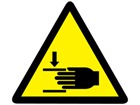 Finger trap symbol warning labels.