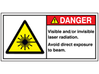 Caution visible and / or invisible laser radiation label