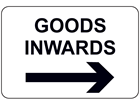 Goods inwards, arrow right sign