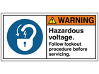 Warning. Hazardous voltage label