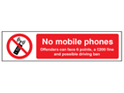 No mobile phones safety label.