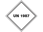UN 1987 (Alcohols, etanol, methanol, isopropanol) label.